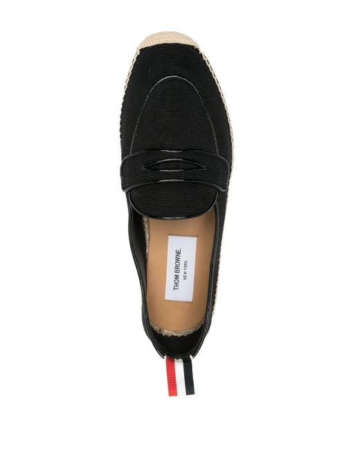 Mocassini Varsity Stile Espadrilles Con Dettaglio Penny di Thom Browne in Black