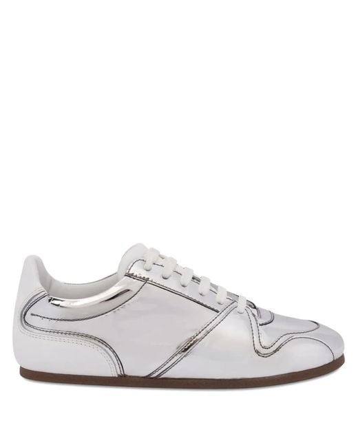 Moschino White Metallic Sneakers