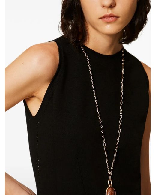 Twinset Black Dual Use Fitted Knit Top