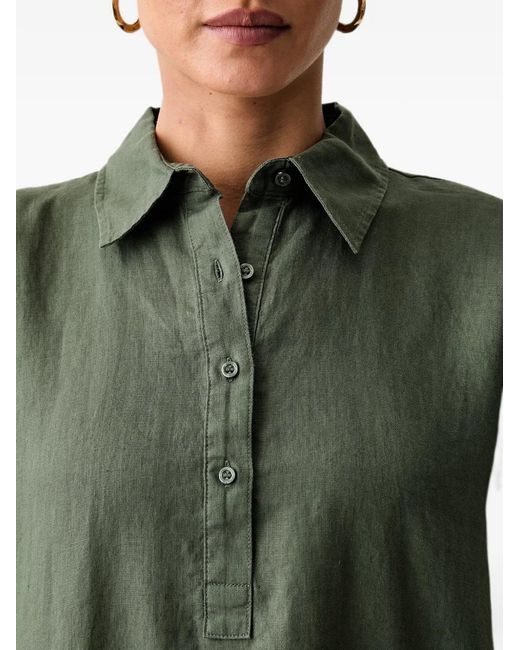 Benetton Green Short-Sleeved Midi Shirt Dress