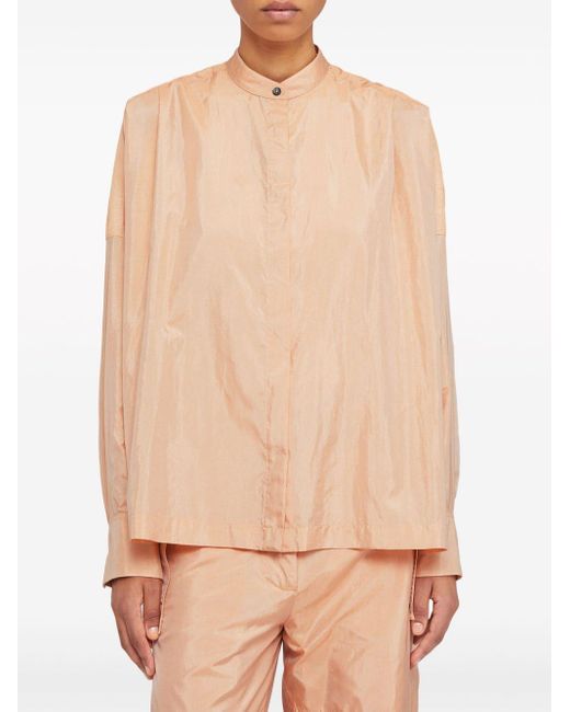 Jil Sander Natural Long-Sleeve Shantung Shirt