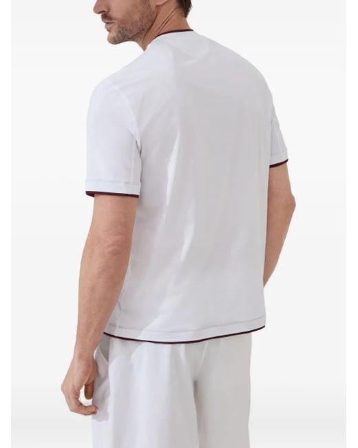メンズ Brunello Cucinelli ロゴ Tシャツ White
