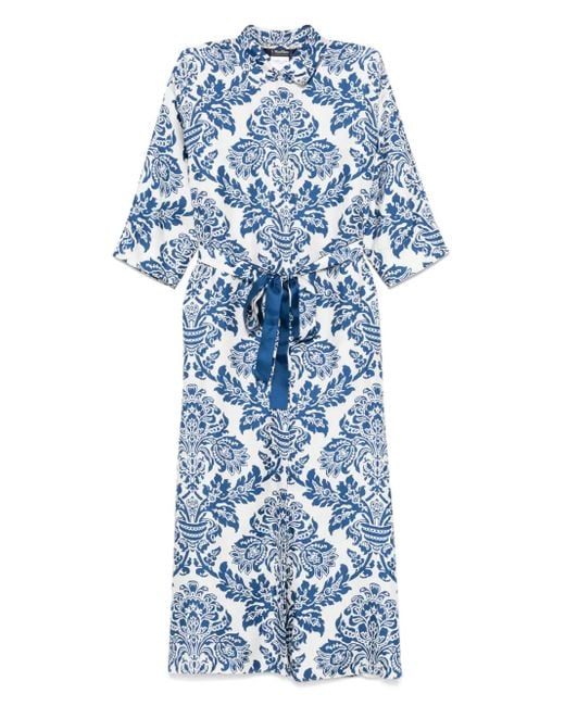 Max Mara Blue Camelia Maxikleid