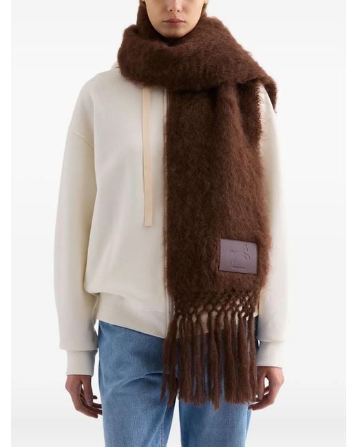 Jil Sander Brown Wool Blend Scarf