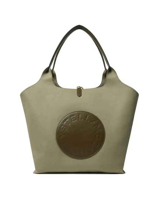 Stella McCartney Green Logo-Patch Tote Bag