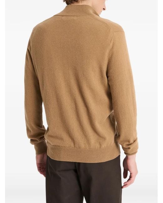 Pringle of Scotland Natural Quarter-Zip Cashmere Sweater for men