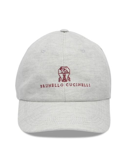 Gorra con logo Brunello Cucinelli de hombre de color Gray