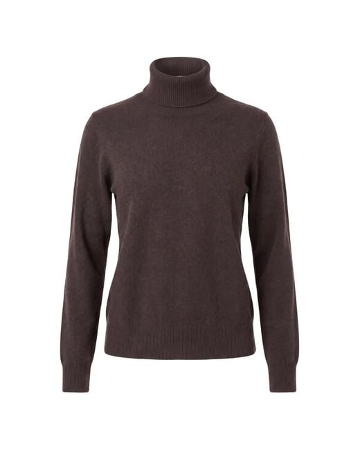 Not Shy Brown Laurene Roll-Neck Cashmere Sweater