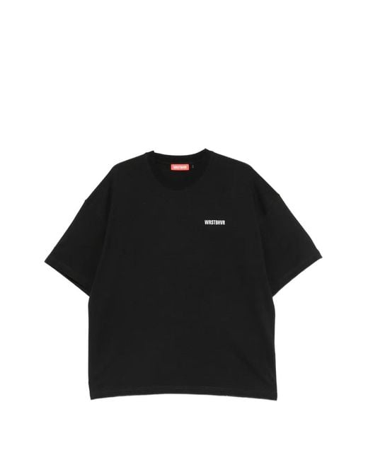 WRSTBHVR Black T-Shirt À Logo Imprimé