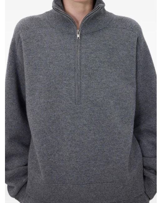 Loulou de Saison Gray Dries Stand-Collar Zipped Sweater