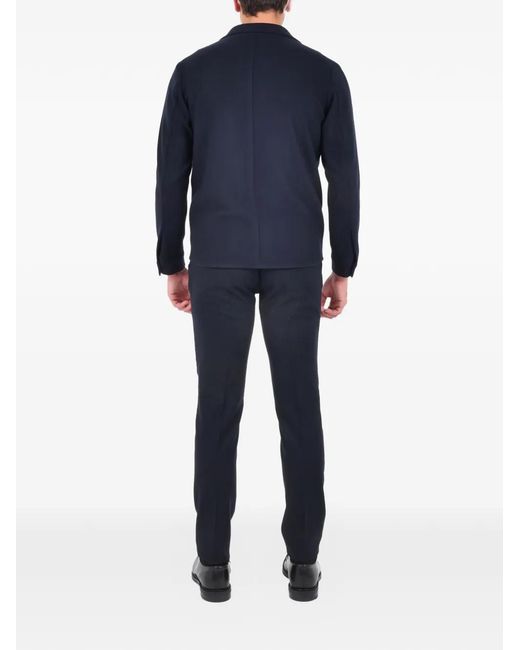Franzese Collection Blue Button Patch-Pockets Jacket for men
