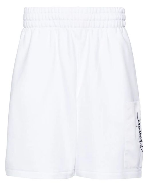Moschino White Logo Embroidered Short for men