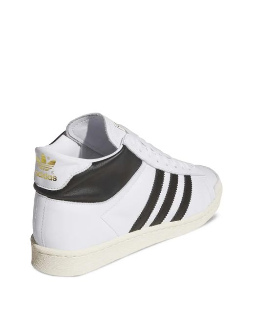 メンズ Adidas Jabbar ハイカット レザースニーカー White
