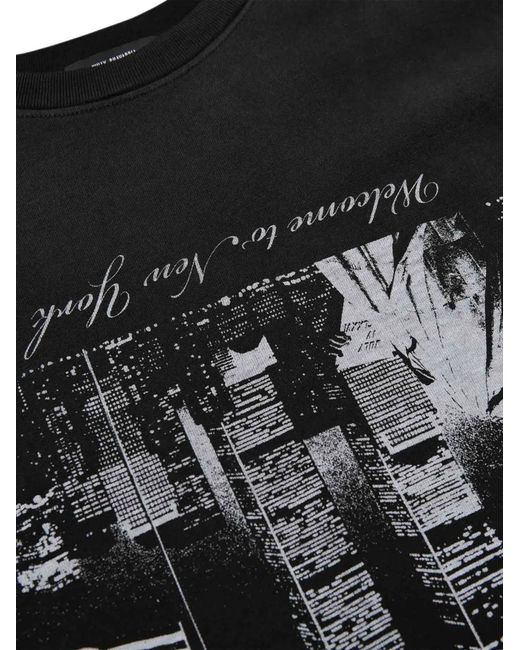 Willy Chavarria Black Welcome To Ny Buffalo T-Shirt for men