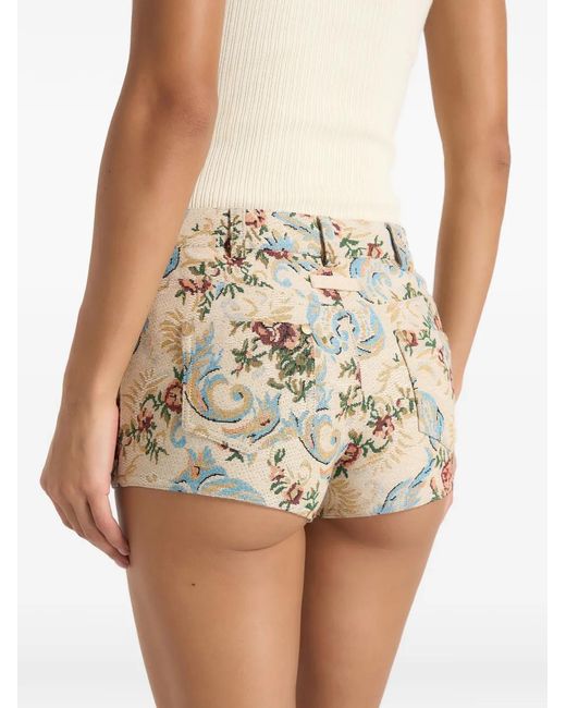 Manière De Voir White Samia Tapestry Mini Shorts
