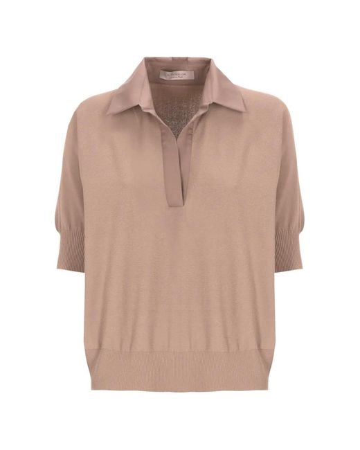 D.exterior Natural Short Sleeve Polo Shirt