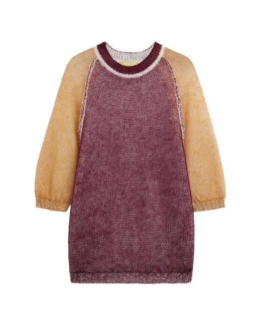 Momoní Purple Maria Colour-Block Raglan-Sleeve Sweater
