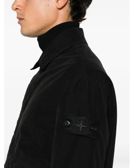 Stone Island Black Ghost Logo-Patch Jacket for men