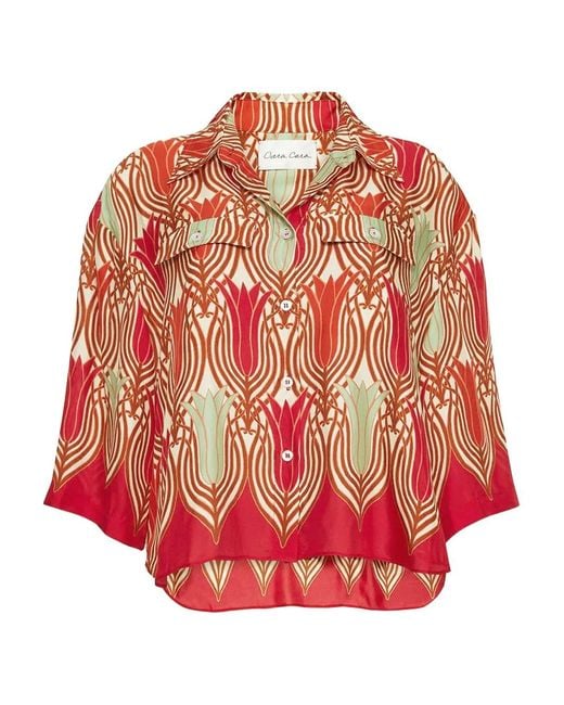 Cara Cara Red Calvia Short-Sleeve Shirt