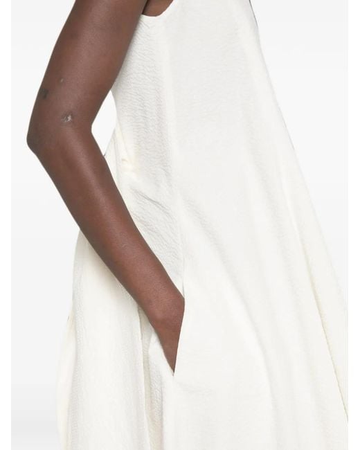 J.W. Anderson White Bow-Detail Sleeveless Midi Dress