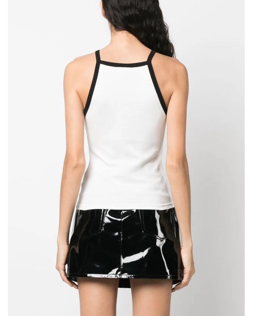 Courreges White Logo-Embroidered Cotton Tank Top
