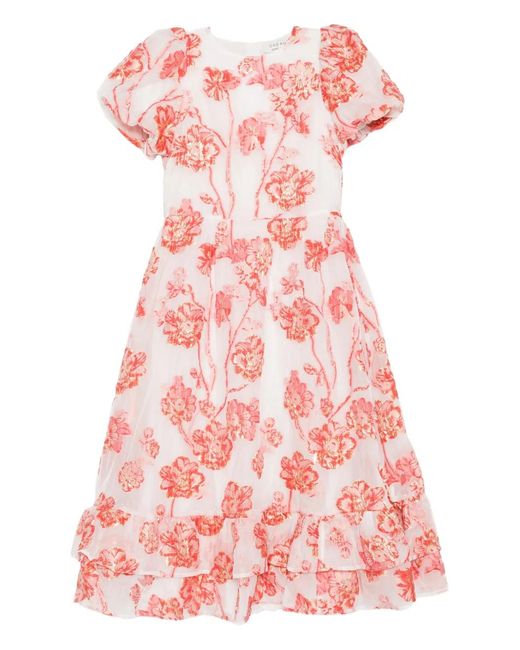 Sister Jane Pink Willa Jacquard Midi Dress