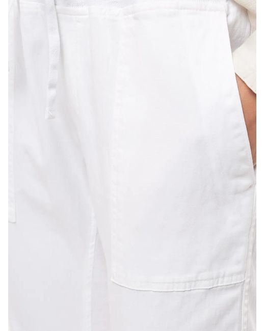 James Perse White Mixed Media Trousers