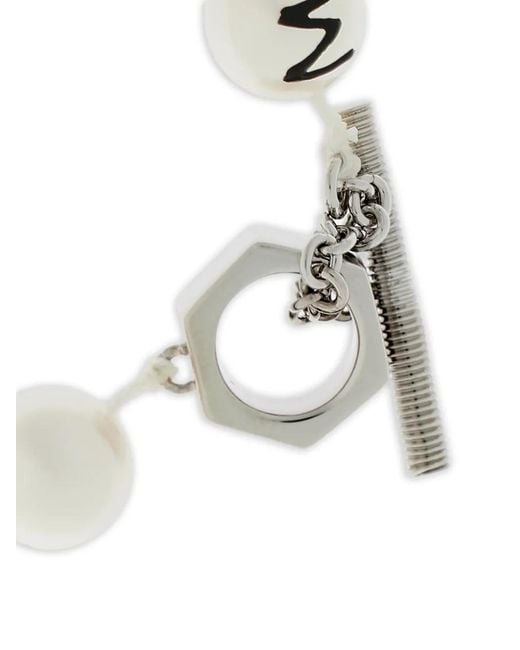 Marni White Beaded Toggle Bracelet