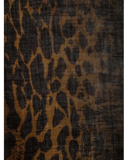 Zadig & Voltaire Black Leopard-Print Scarf