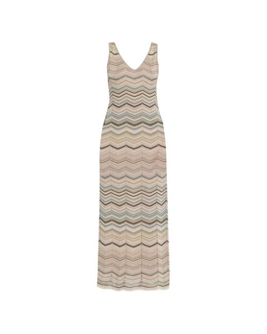 Nenette White Texas Chevron-Knit Maxi Dress
