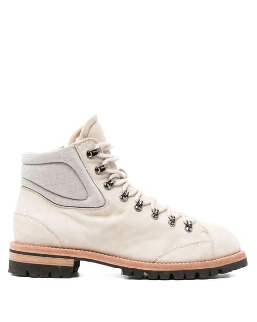 Eleventy Natural Suede Lace-Up Boots for men