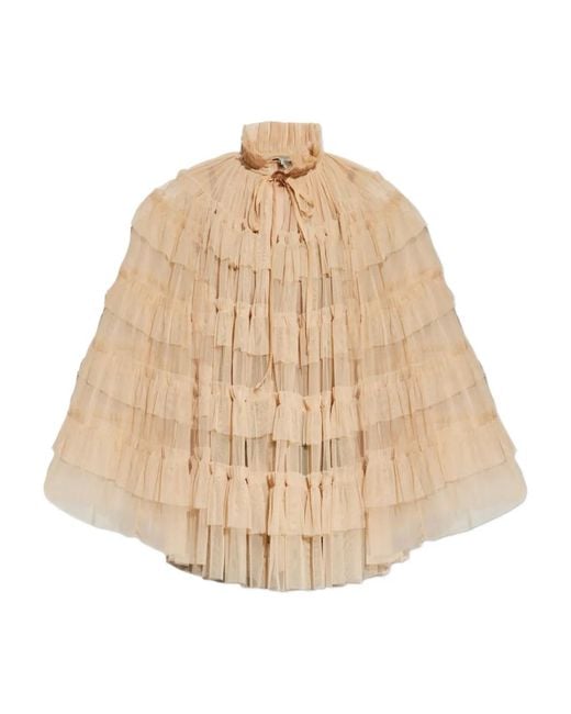 AllSaints Natural Aude Ruffled Tie Top