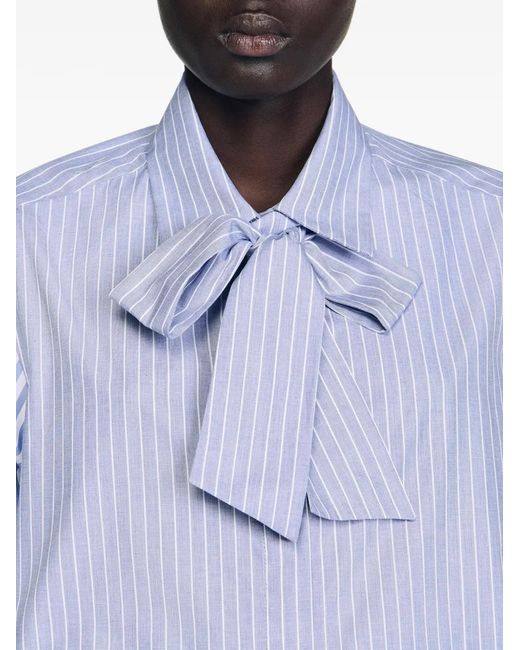 Sandro Blue Striped Shirt With Removable Tie