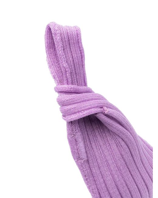 a. roege hove Purple Katrine Ribbed Knit Bag