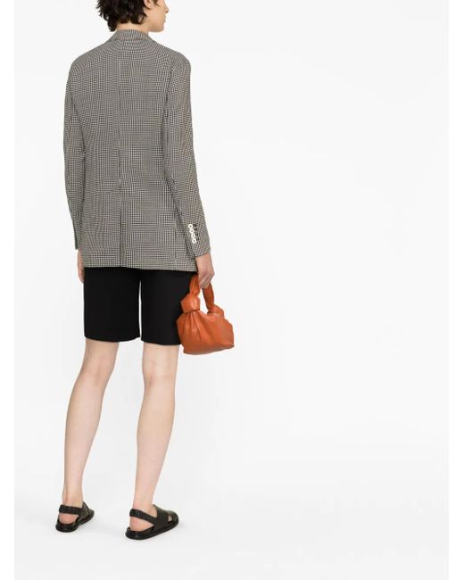 Circolo 1901 Gray Check-Print Double-Breasted Blazer
