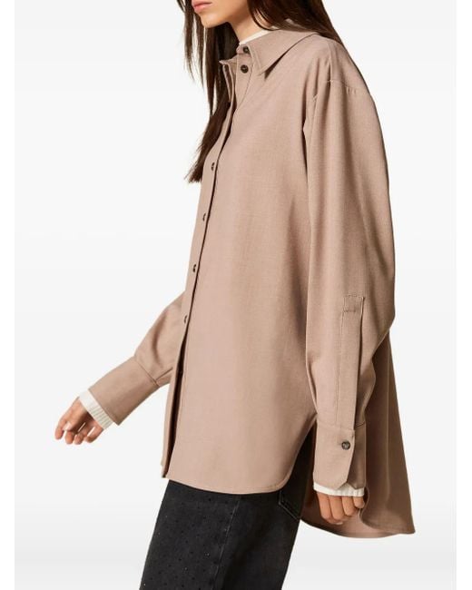 Twinset Natural Side-Slits Shirt
