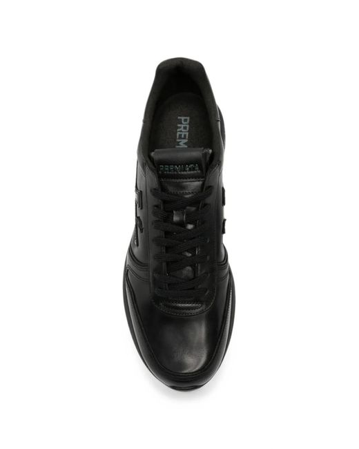 Premiata Black Mick Leather Sneakers for men