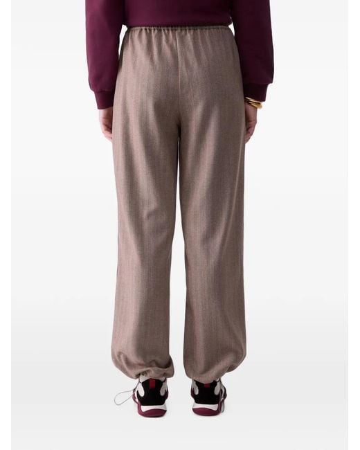 Liu Jo Natural Pinstriped Drawstring Track Pants