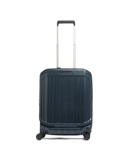 Piquadro Blue Dual-Opening Cabin Luggage