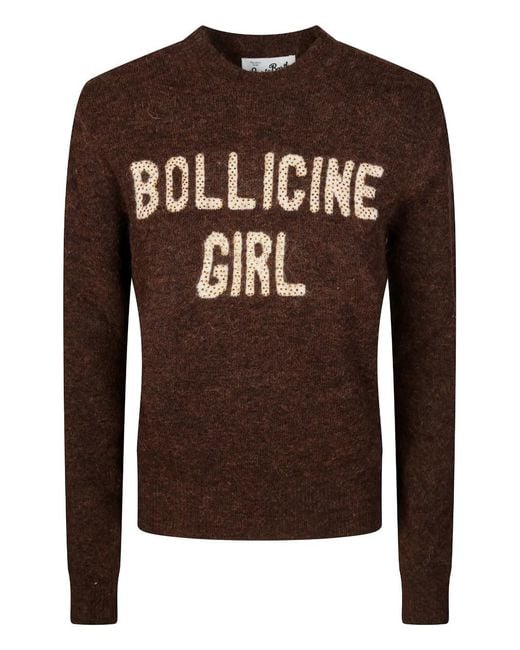 Mc2 Saint Barth Brown New Queen Strass Sweater