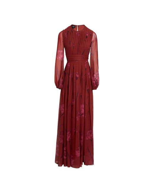 Giambattista Valli Red Floral-Print Maxi Dress