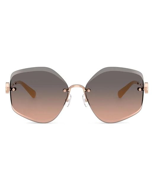Tory Burch Brown Geometric-Frame Sunglasses