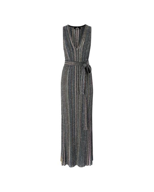 Missoni White Sequin-Embellished Striped Maxi Dress