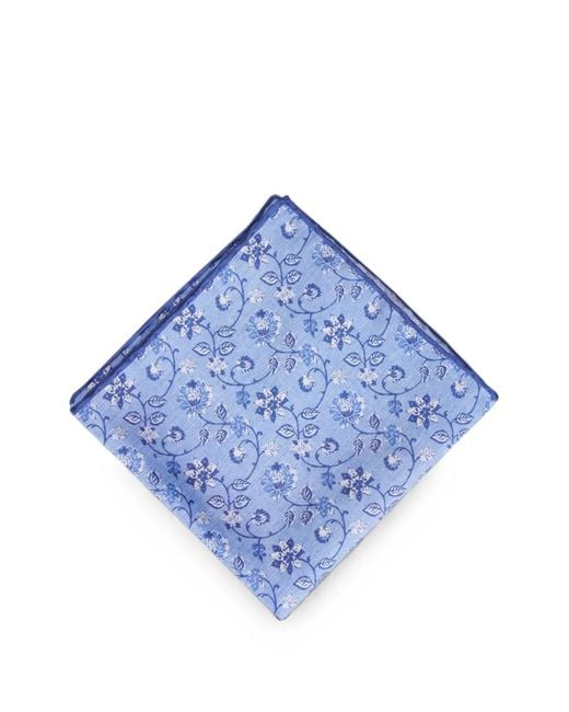 Paolo Albizzati Blue Floral-Print Scarf for men