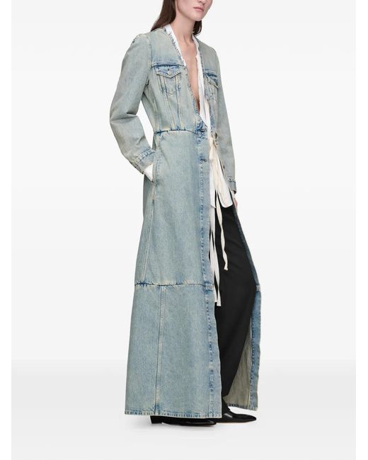 Maison Margiela Blue Denim Maxi Coat