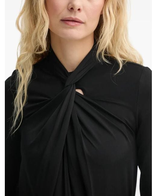 AllSaints Black Drapierte Bluse
