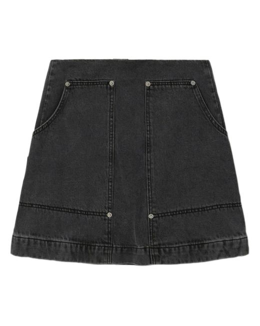 SJYP Black A-line Denim Miniskirt