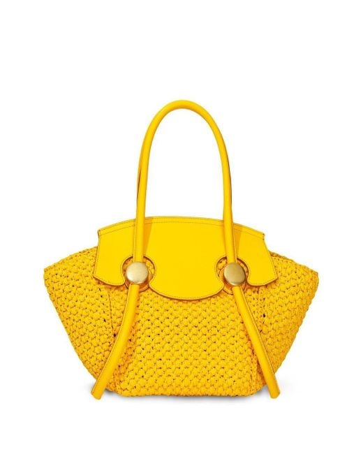 Proenza Schouler Pipe Raffia Tote Bag in Yellow | Lyst UK
