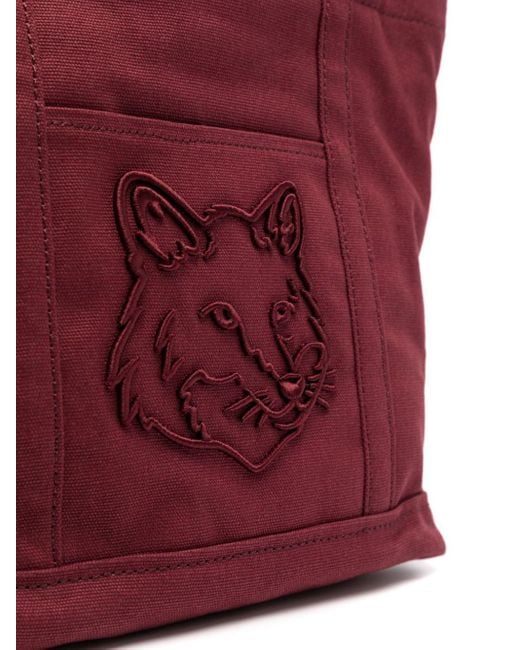 Maison Kitsuné Red Fox Head Small Tote Bag