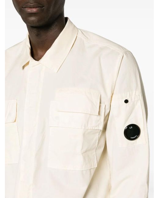 C P Company Natural Lens-Detail Cotton Shirt for men